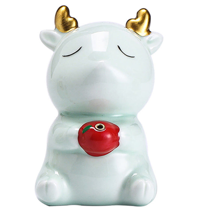 Buddha Stones Cute Deer Holder Healing Ceramic Incense Burner Desk Decoration - image 9