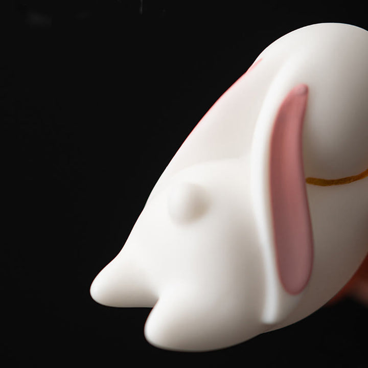 Buddha Stones Flying Rabbit Bamboo Mat Healing Ceramic Incense Burner Desk Decoration - image 16