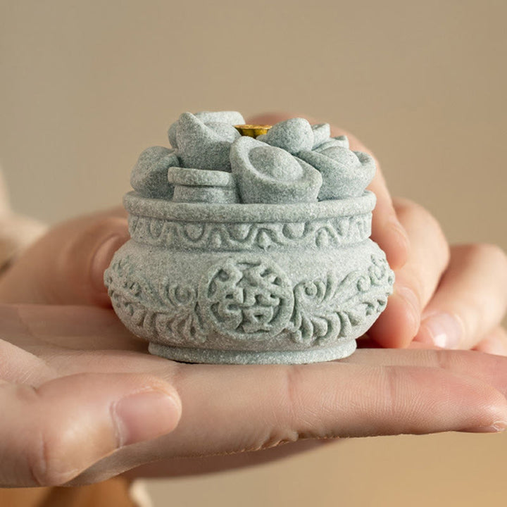 Buddha Stones Chinese Character Fu Ingots Healing Incense Burner Desk Decoration - image 8