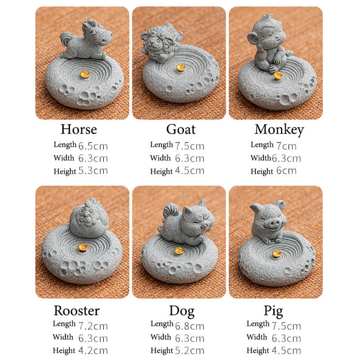 Buddha Stones Chinese Zodiac Healing Incense Burner Desk Decoration - image 47