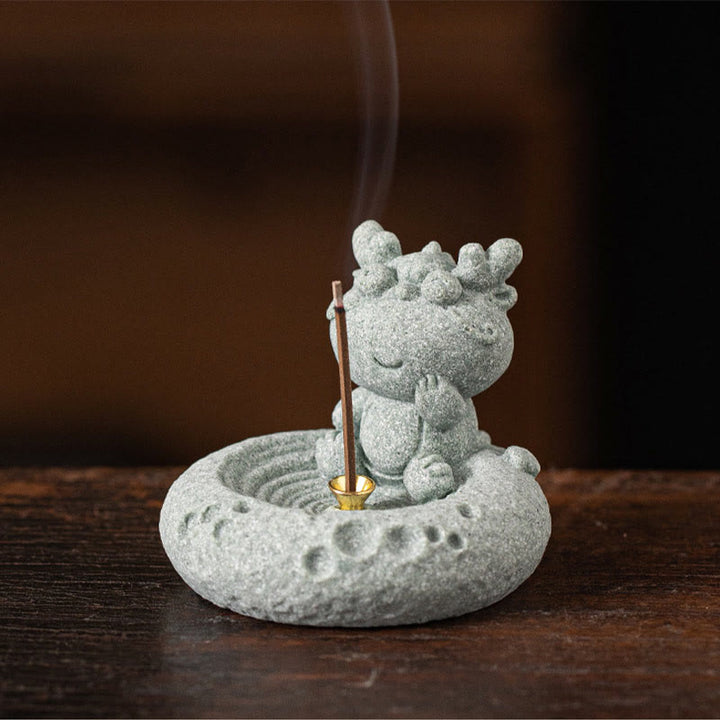 Buddha Stones Chinese Zodiac Healing Incense Burner Desk Decoration - Dragon 6.5*6.3*5.3cm - image 16