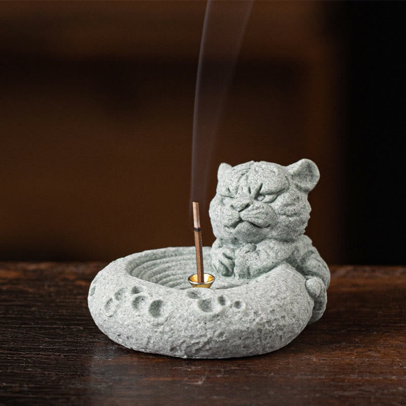 Buddha Stones Chinese Zodiac Healing Incense Burner Desk Decoration - Tiger 7.3*6.3*4.6cm - image 8