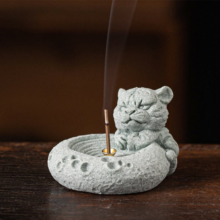 Buddha Stones Chinese Zodiac Healing Incense Burner Desk Decoration - Tiger 7.3*6.3*4.6cm - image 8