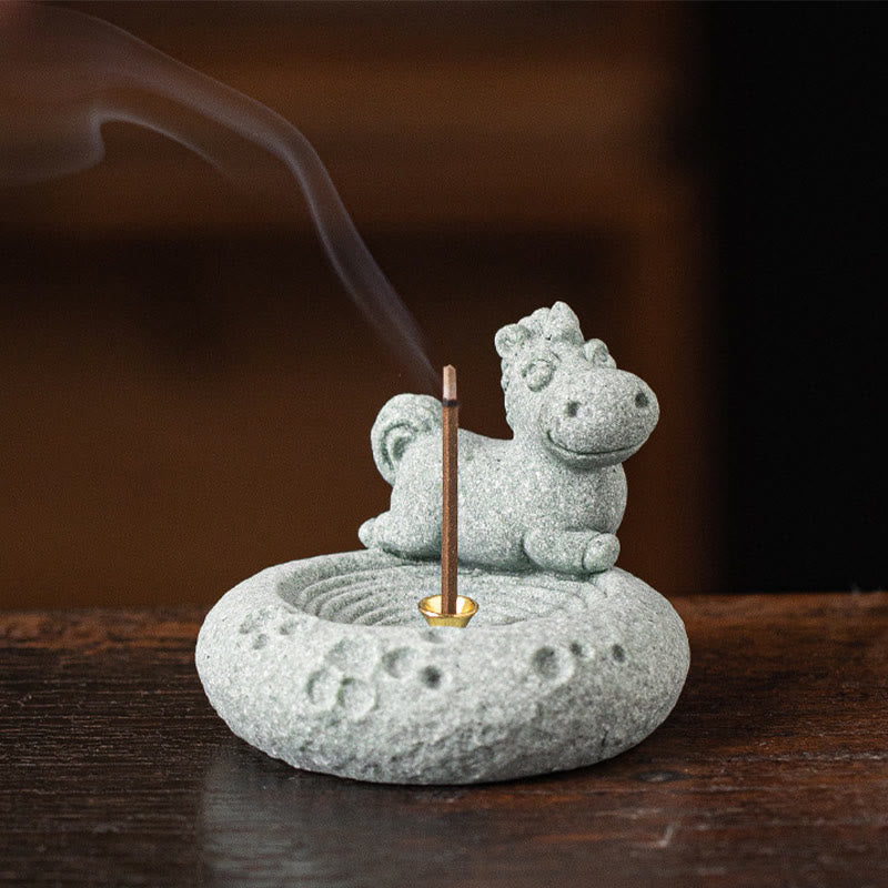 Buddha Stones Chinese Zodiac Healing Incense Burner Desk Decoration - Horse 6.5*6.3*5.3cm - image 30