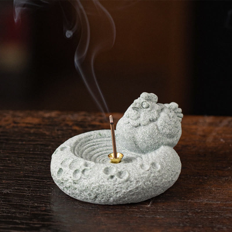 Buddha Stones Chinese Zodiac Healing Incense Burner Desk Decoration - Rooster 7.2*6.3*4.2cm - image 39