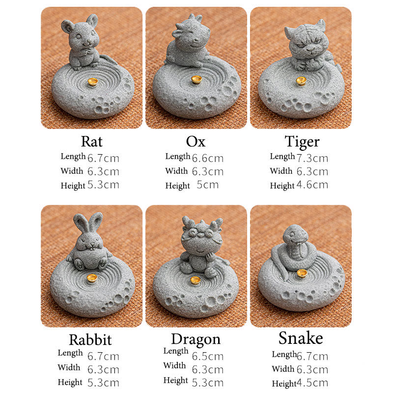 Buddha Stones Chinese Zodiac Healing Incense Burner Desk Decoration - image 46