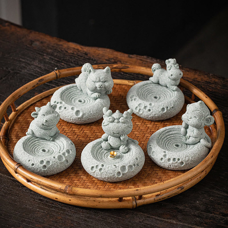 Buddha Stones Chinese Zodiac Healing Incense Burner Desk Decoration - image 45