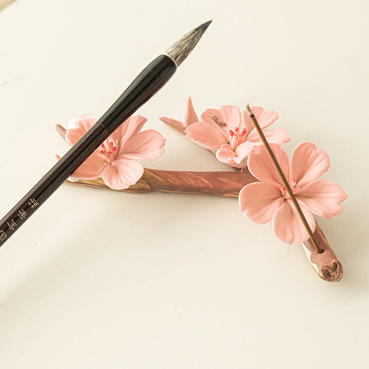 Buddha Stones Blooming Plum Blossom Branches Ceramic Healing Incense Burner Desk Decoration - image 5