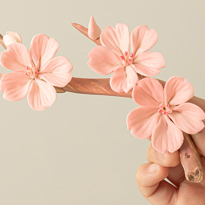 Buddha Stones Blooming Plum Blossom Branches Ceramic Healing Incense Burner Desk Decoration - image 11