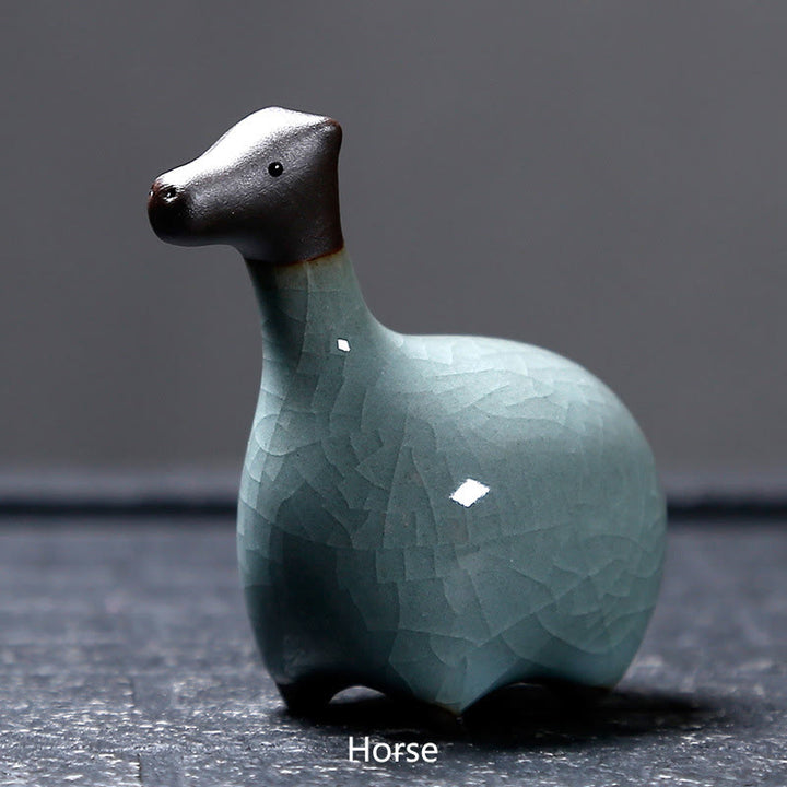 Buddha Stones Chinese Zodiac Ceramic Tea Pet Home Decoration - Black Horse 6.7*6.8cm - image 10