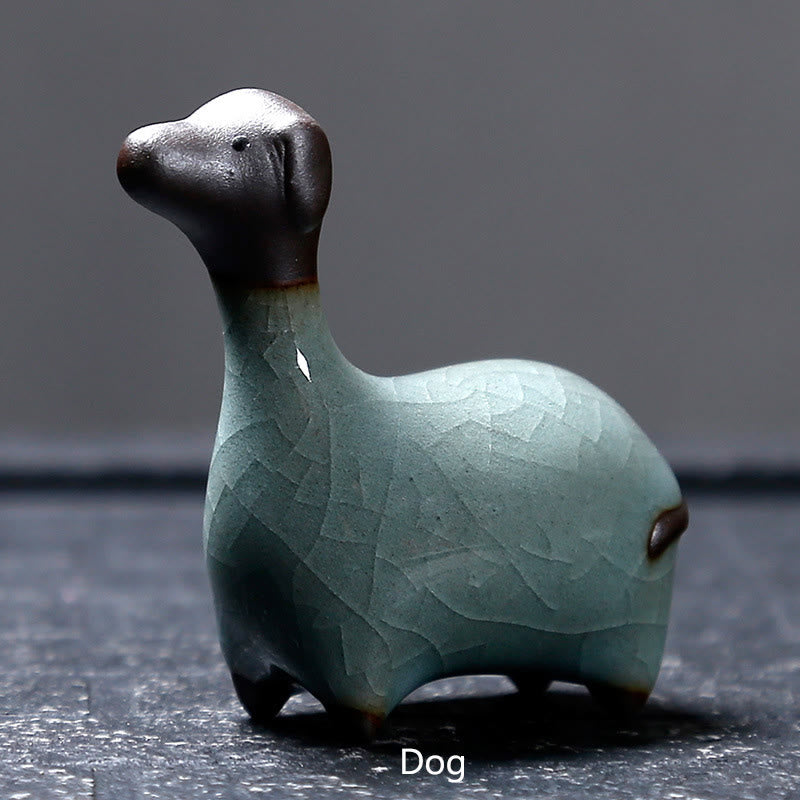 Buddha Stones Chinese Zodiac Ceramic Tea Pet Home Decoration - Black Dog 6.7*6.9cm - image 15