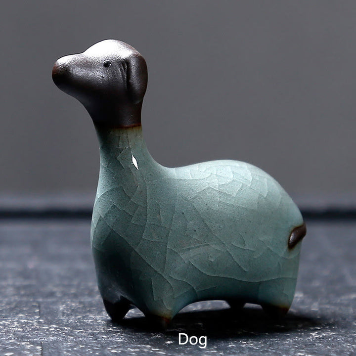 Buddha Stones Chinese Zodiac Ceramic Tea Pet Home Decoration - Black Dog 6.7*6.9cm - image 15