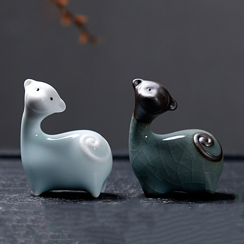 Buddha Stones Chinese Zodiac Ceramic Tea Pet Home Decoration - image 41