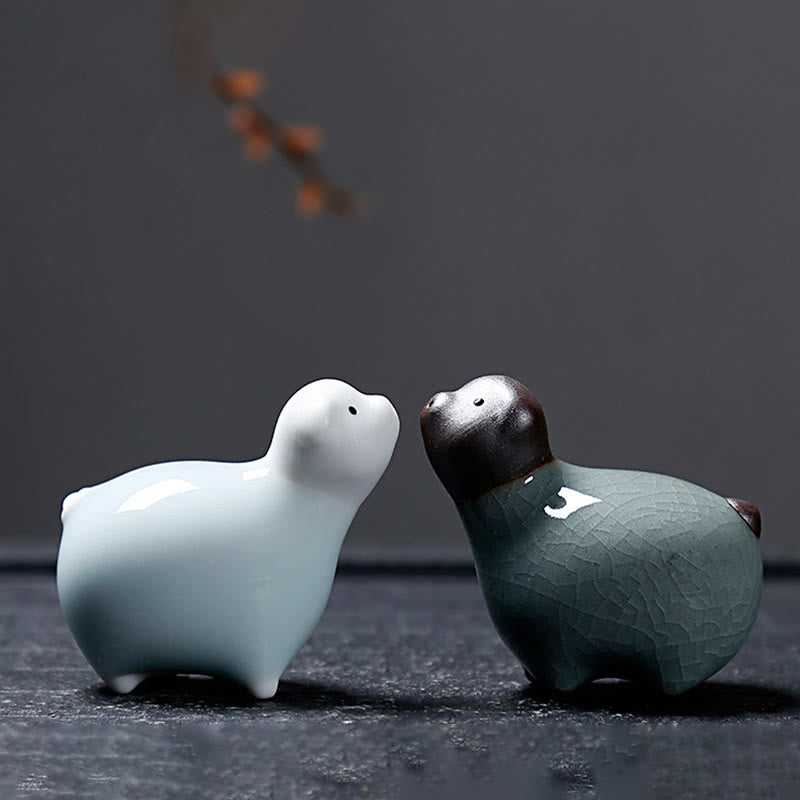 Buddha Stones Chinese Zodiac Ceramic Tea Pet Home Decoration - image 44