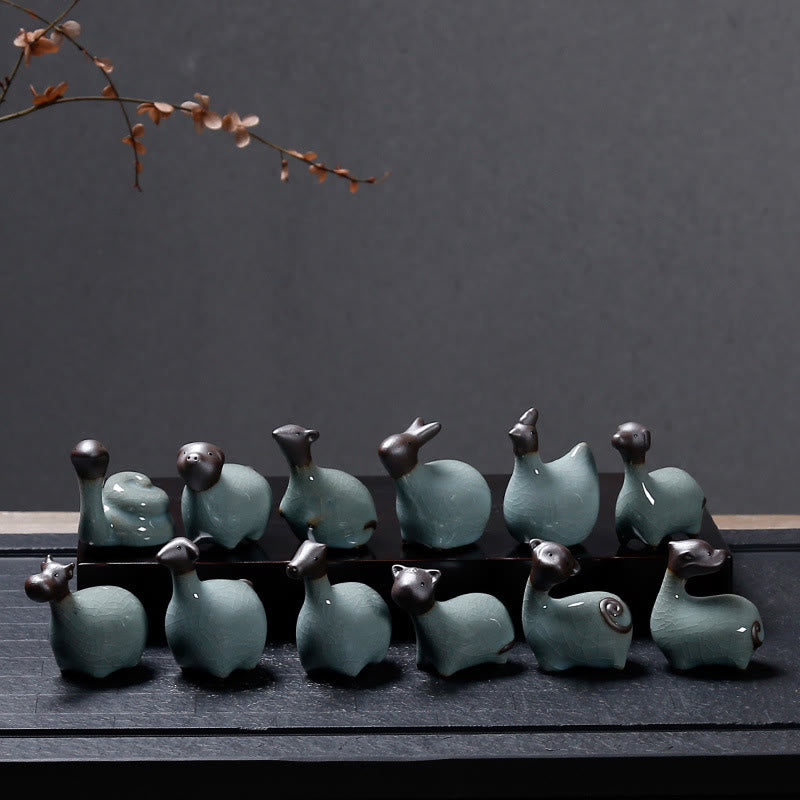 Buddha Stones Chinese Zodiac Ceramic Tea Pet Home Decoration - image 1