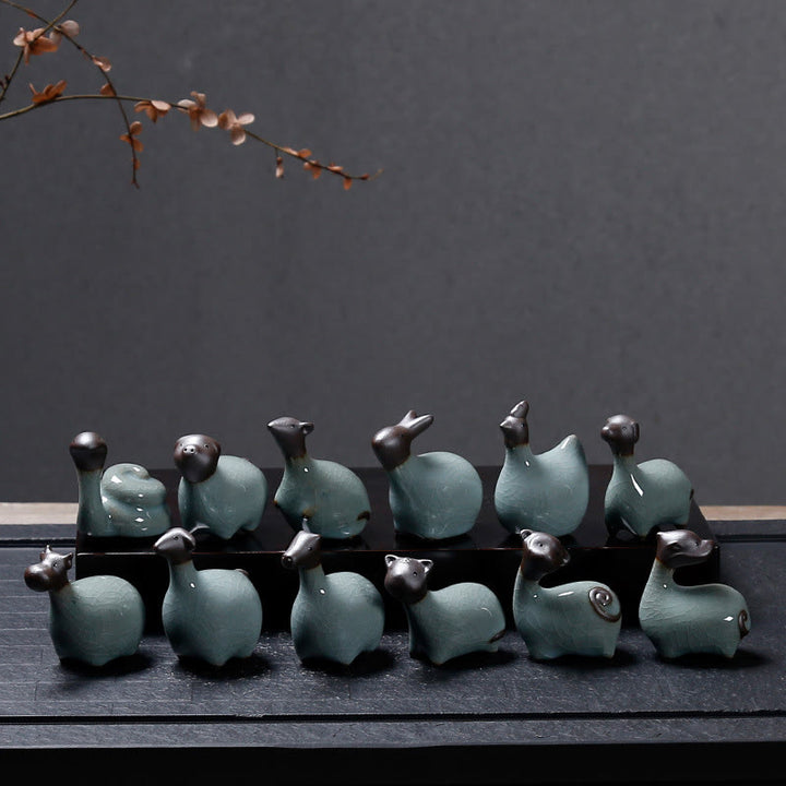 Buddha Stones Chinese Zodiac Ceramic Tea Pet Home Decoration - image 1