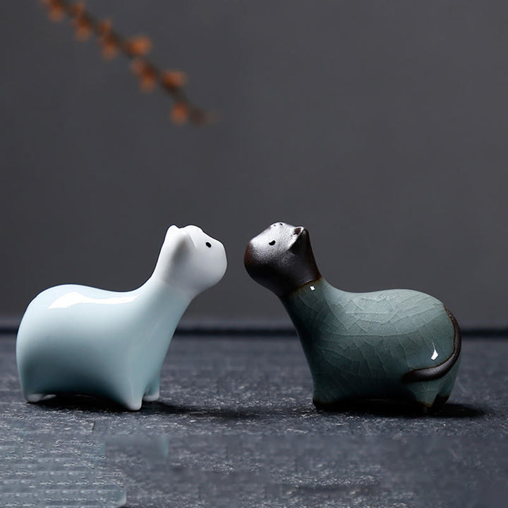 Buddha Stones Chinese Zodiac Ceramic Tea Pet Home Decoration - image 36