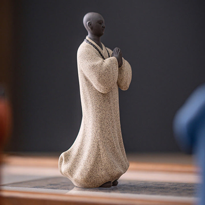 Buddha Stones Meditating Praying Monk Figure Ceramic Compassion Serenity Home Decoration - image 16