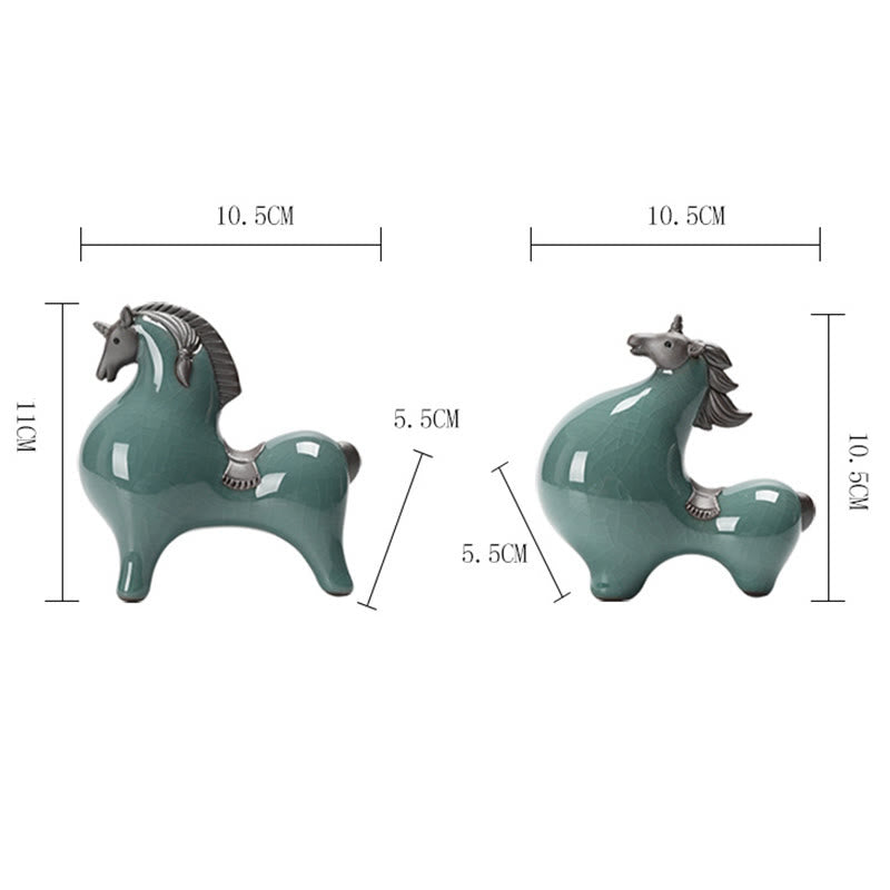 Buddha Stones Head Down Up Horse Ceramic Success Freedom Home Decoration - image 21