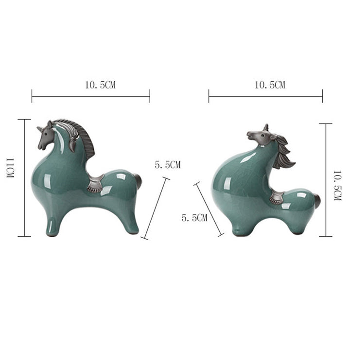 Buddha Stones Head Down Up Horse Ceramic Success Freedom Home Decoration - image 21