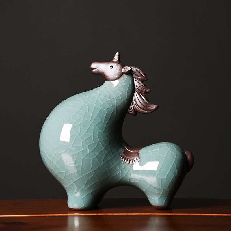 Buddha Stones Head Down Up Horse Ceramic Success Freedom Home Decoration - Head Up Horse 10.5*10.5*5.5cm - image 12