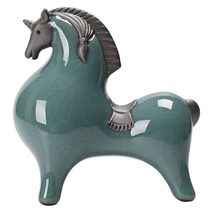 Buddha Stones Head Down Up Horse Ceramic Success Freedom Home Decoration - image 11