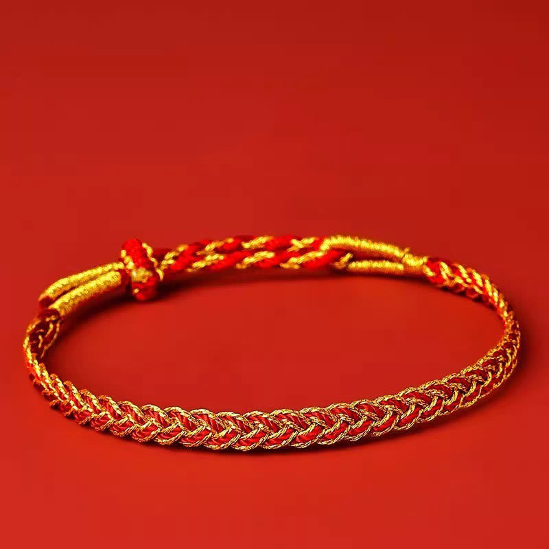 Buddha Stones Red String Yellow String Luck Bracelet - 14-22cm - image 0