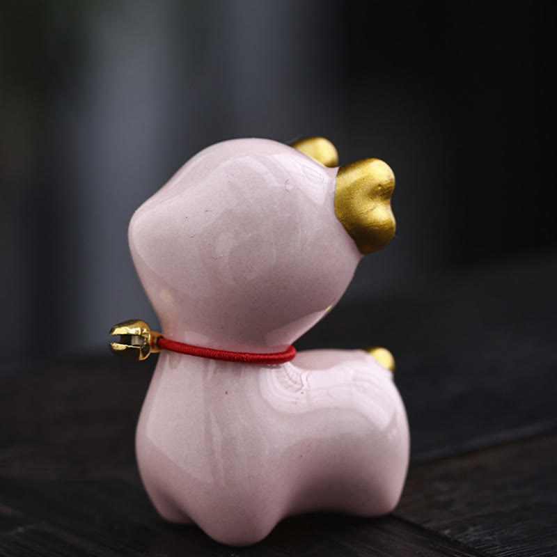 Buddha Stones Mini Deer Tea Pet Ceramic Home Desk Figurine Decoration - Pink Deer 4*2.7*5.3cm - image 20