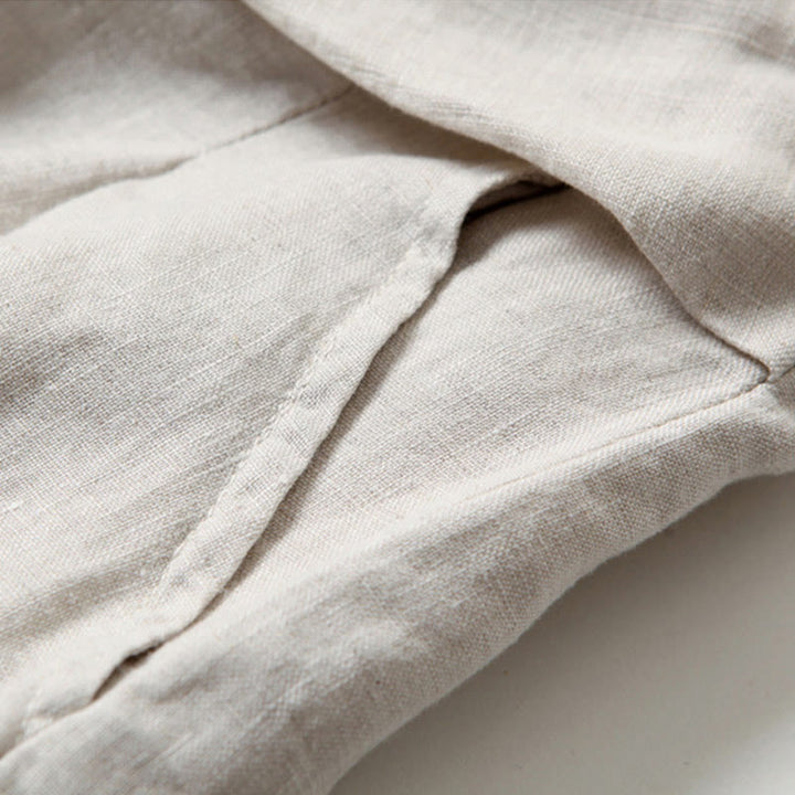 Buddha Stones Plain Color Cotton Linen High Waist Wide Leg Pants With Pockets - image 16