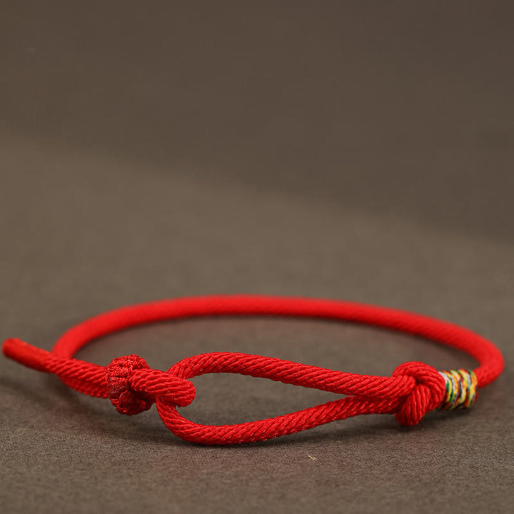 Buddha Stones Red String 925 Sterling Silver 999 Sterling Silver Coin Luck Bracelet - Red String - Colorful String - 14-17cm - image 3