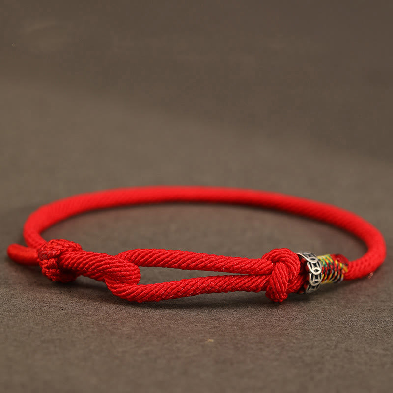 Buddha Stones Red String 925 Sterling Silver 999 Sterling Silver Coin Luck Bracelet - Red String - 925 Sterling Silver Coin Ring - 14-17cm - image 9