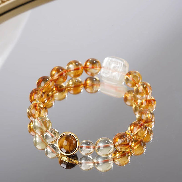 Buddha Stones Topaz Zashi Lhamo Kindness Bracelet - Topaz(Wrist Circumference: 14-16cm) - image 0