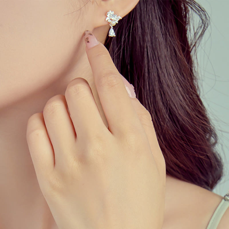 Buddha Stones Hetian Jade 925 Sterling Silver Cubic Zirconia Pearl Abundance Earrings  - image 2