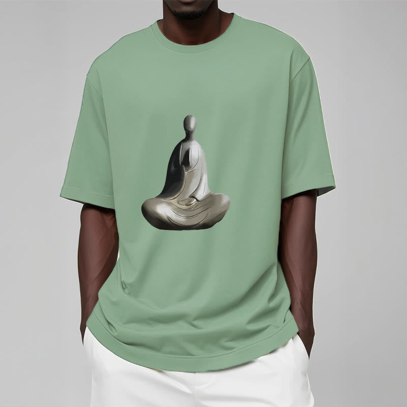 Buddha Stones Gray Formless Buddha Pattern Cotton Tee T-shirt - image 15