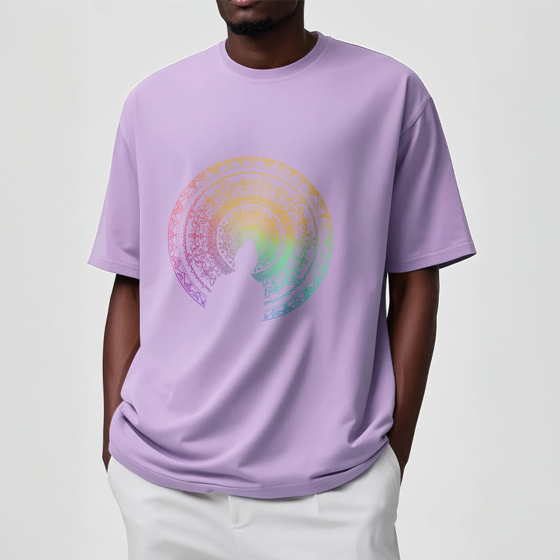Buddha Stones Colorful Gradient Mandala Buddha Cotton Tee T-shirt - image 16
