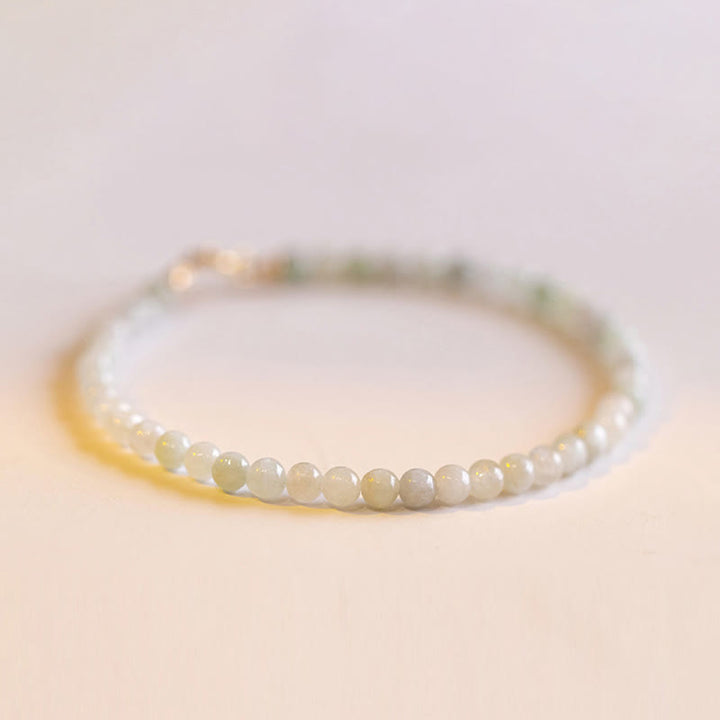 Buddha Stones 2mm Jade Ultra-thin Beads 14k Gold Plated Copper Luck Bracelet - 2mm Jade(Wrist Circumference: 15cm)+Extension Chain - image 8