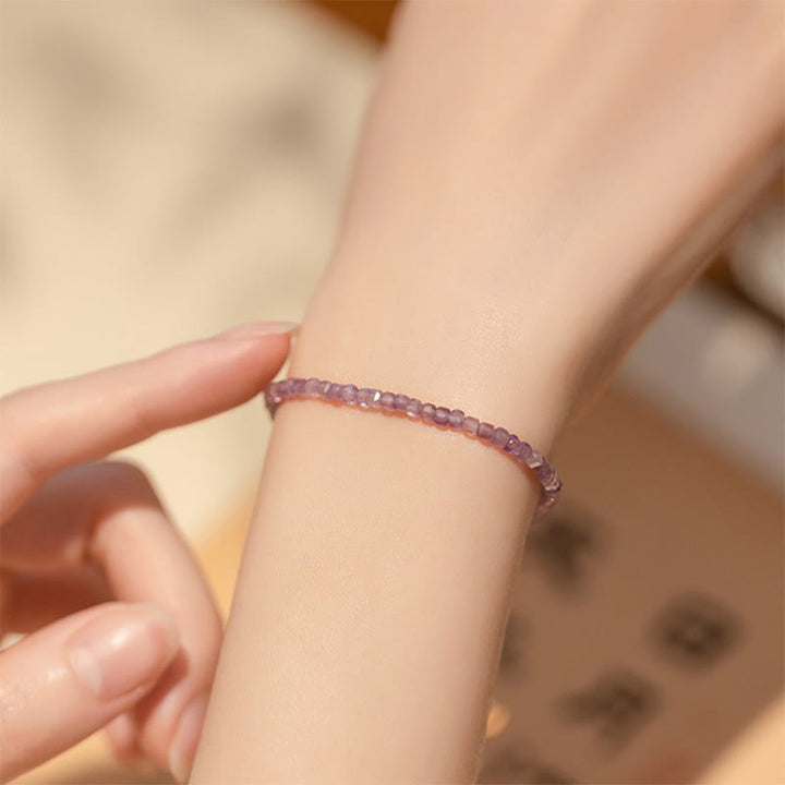 Buddha Stones 2.5mm Natural Amethyst Ultra-thin Beads 14k Gold Plated Copper Inner Peace Bracelet - image 4