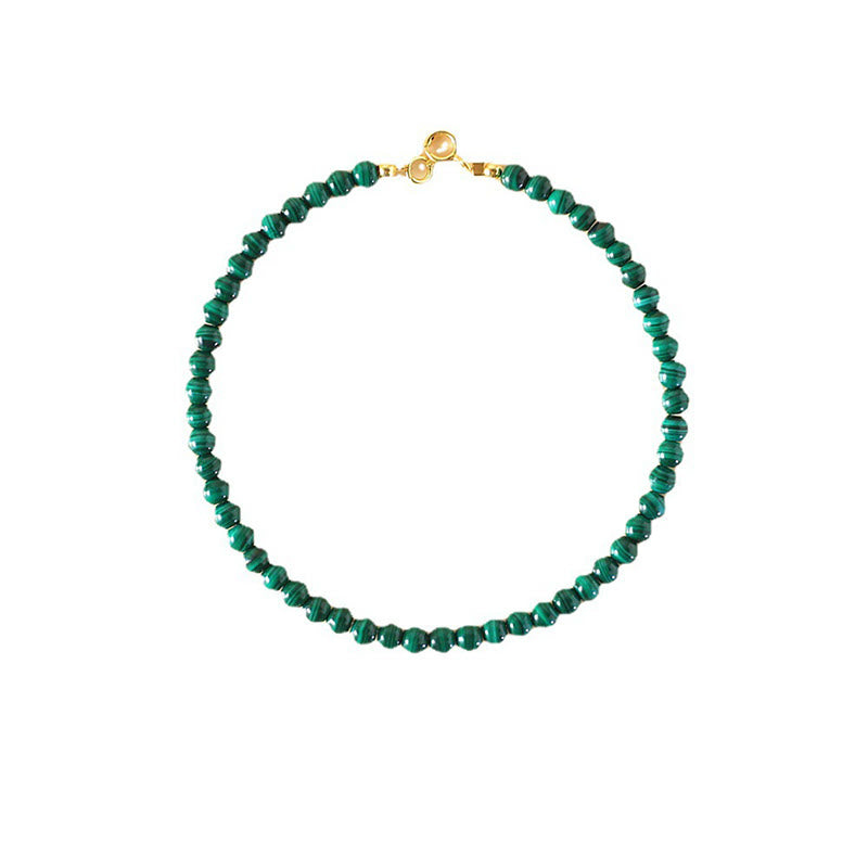 Buddha Stones 4mm Natural Malachite Beads 14k Gold Plated Copper Anti-anxiety Bracelet - image 13