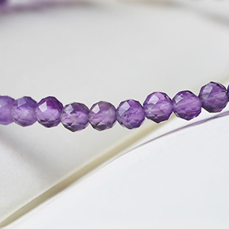 Buddha Stones 3mm Natural Amethyst Ultra-thin Beads 14k Gold Plated Copper Spiritual Awareness Bracelet - image 13