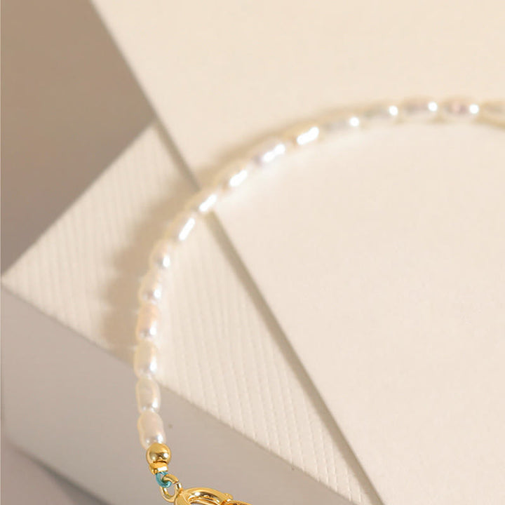 Buddha Stones 2mm Turquoise Pearl Ultra-thin Beads 14k Gold Plated Copper Wisdom Bracelet - image 13