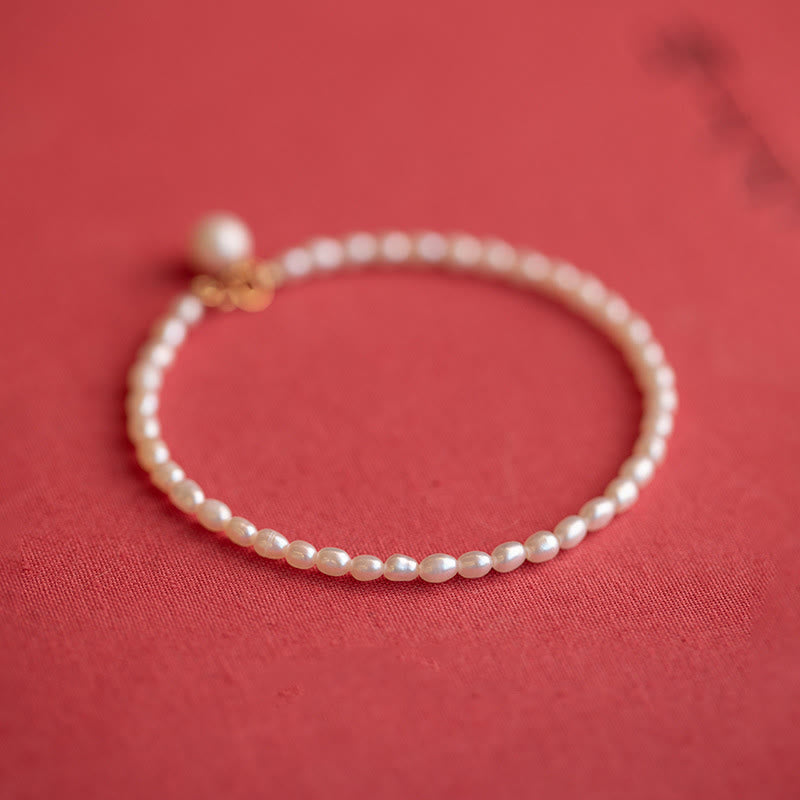 Buddha Stones 2mm Natural Pearl Ultra-thin Beads 14k Gold Plated Copper Wisdom Bracelet - 3mm Pearl(Wrist Circumference: 15cm) - image 18