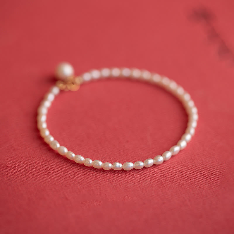 Buddha Stones 2mm Natural Pearl Ultra-thin Beads 14k Gold Plated Copper Wisdom Bracelet - 3mm Pearl(Wrist Circumference: 16cm) - image 19
