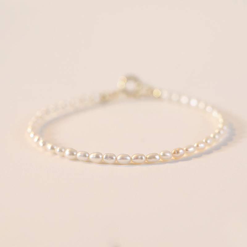 Buddha Stones 2mm Natural Pearl Ultra-thin Beads 14k Gold Plated Copper Wisdom Bracelet - image 7