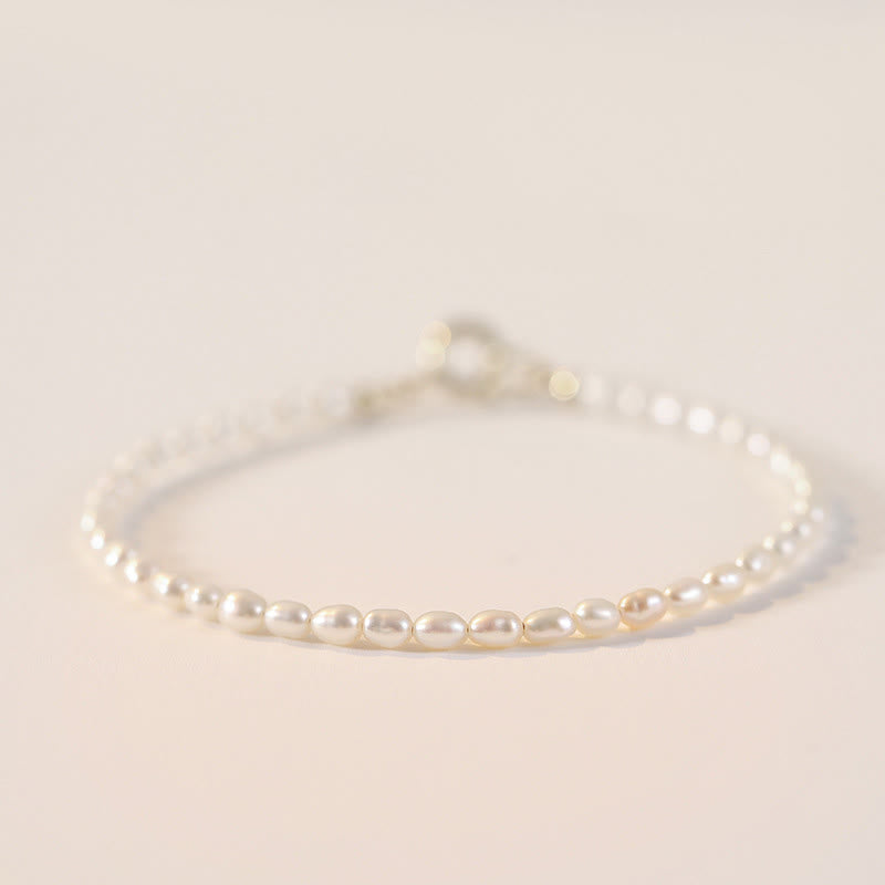 Buddha Stones 2mm Natural Pearl Ultra-thin Beads 14k Gold Plated Copper Wisdom Bracelet - image 2
