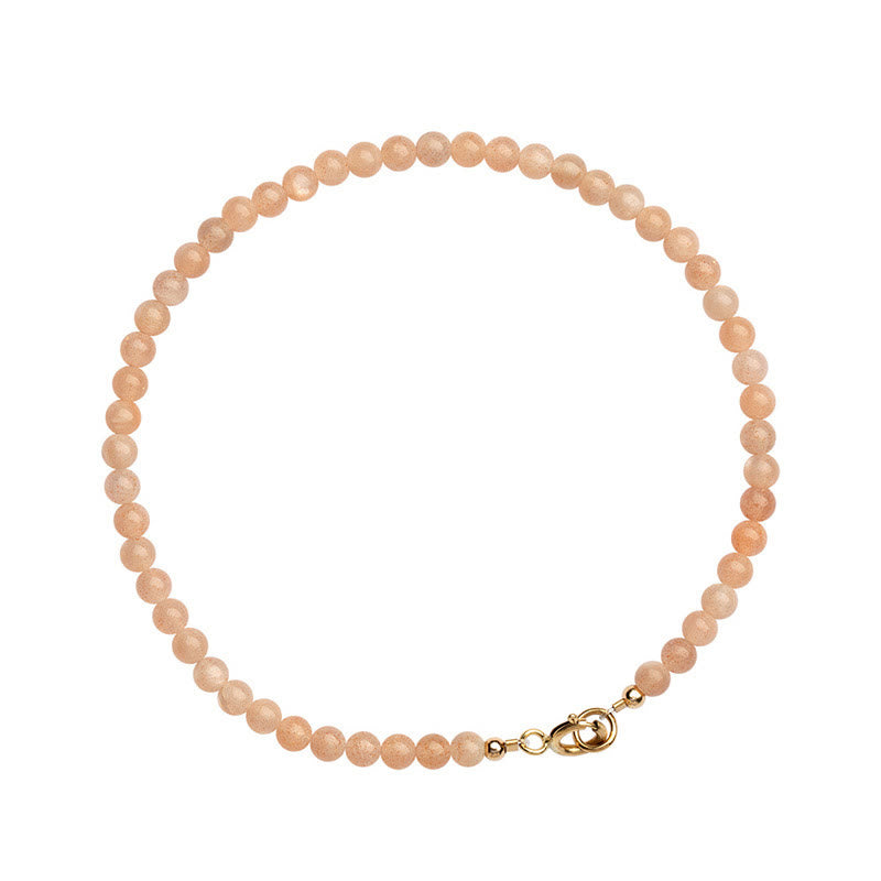 Buddha Stones 3mm Sun Stone Ultra-thin Beads 14k Gold Plated Copper Wealth Bracelet - image 12