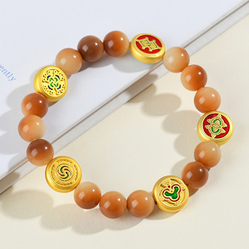 Buddha Stones Bodhi Seed Five Directions Gods of Wealth Wisdom Bracelet - image 1