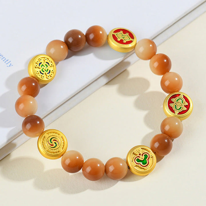Buddha Stones Bodhi Seed Five Directions Gods of Wealth Wisdom Bracelet - image 1