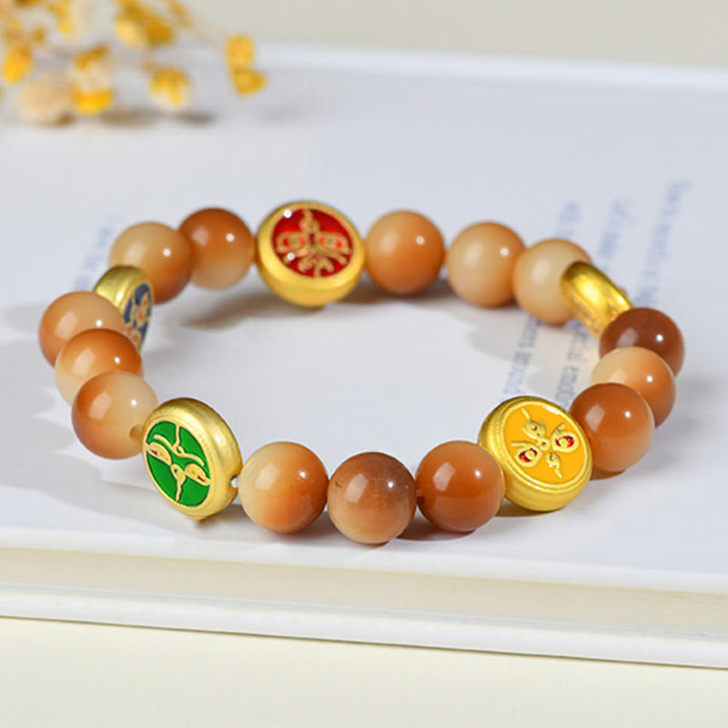 Buddha Stones Bodhi Seed Five Directions Gods of Wealth Wisdom Bracelet - image 2