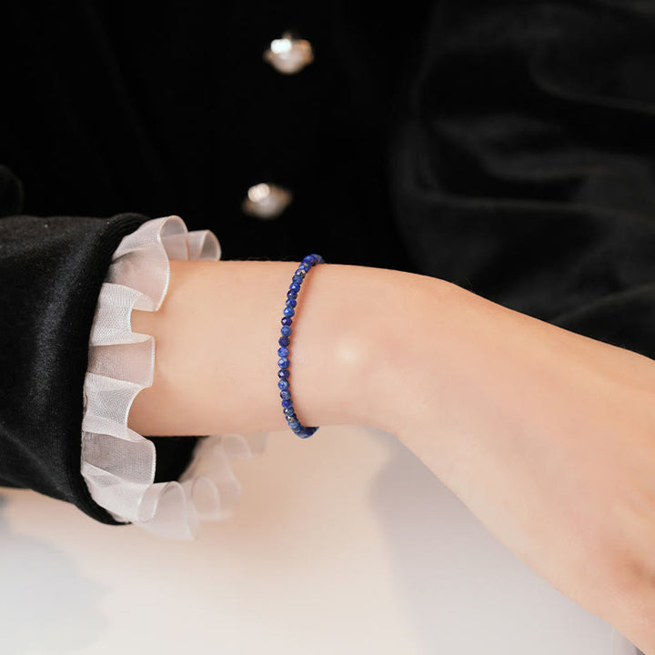 Buddha Stones Small Lazurite Lapis Lazuli Ultra-Thin Beads Balance Bracelet - image 7