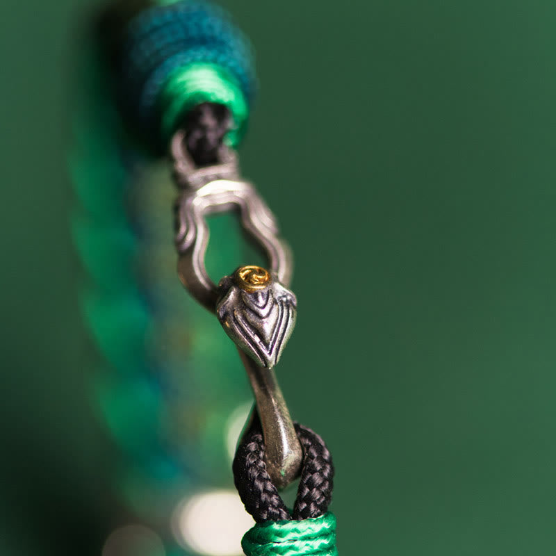 Buddha Stones Year of the Snake 999 Sterling Silver String Protection Braided Bracelet - image 9